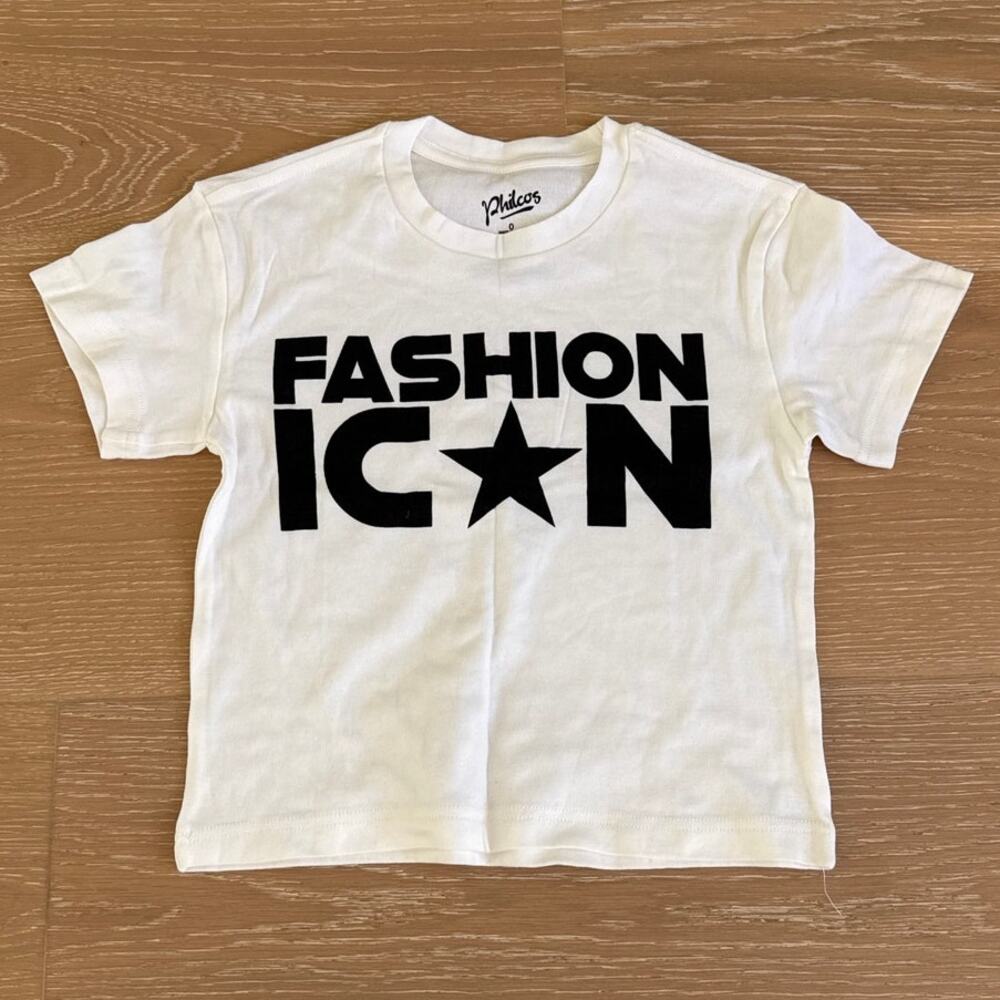 Philcos Graphic Tee Fashion Icon Size US0 White Black